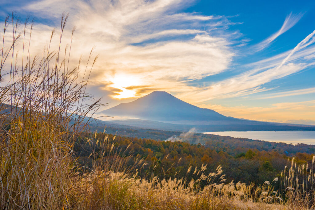 山中湖パノラマ台から富士山を眺める